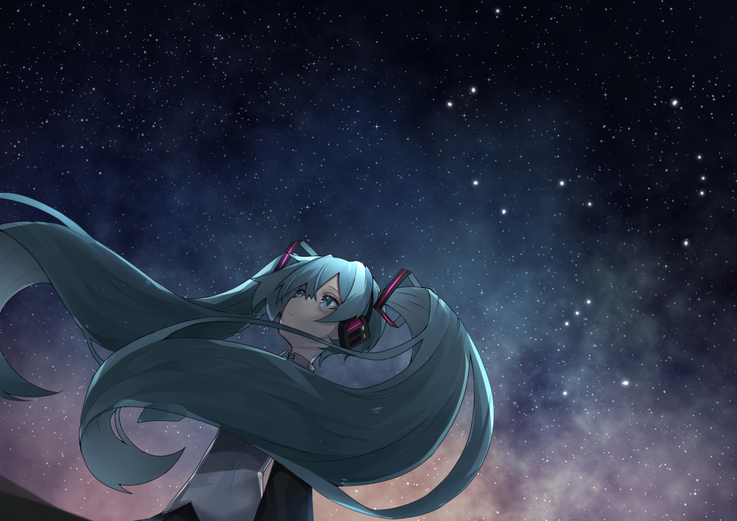 hatsune_miku headphones reirou_(chokoonnpu) vocaloid