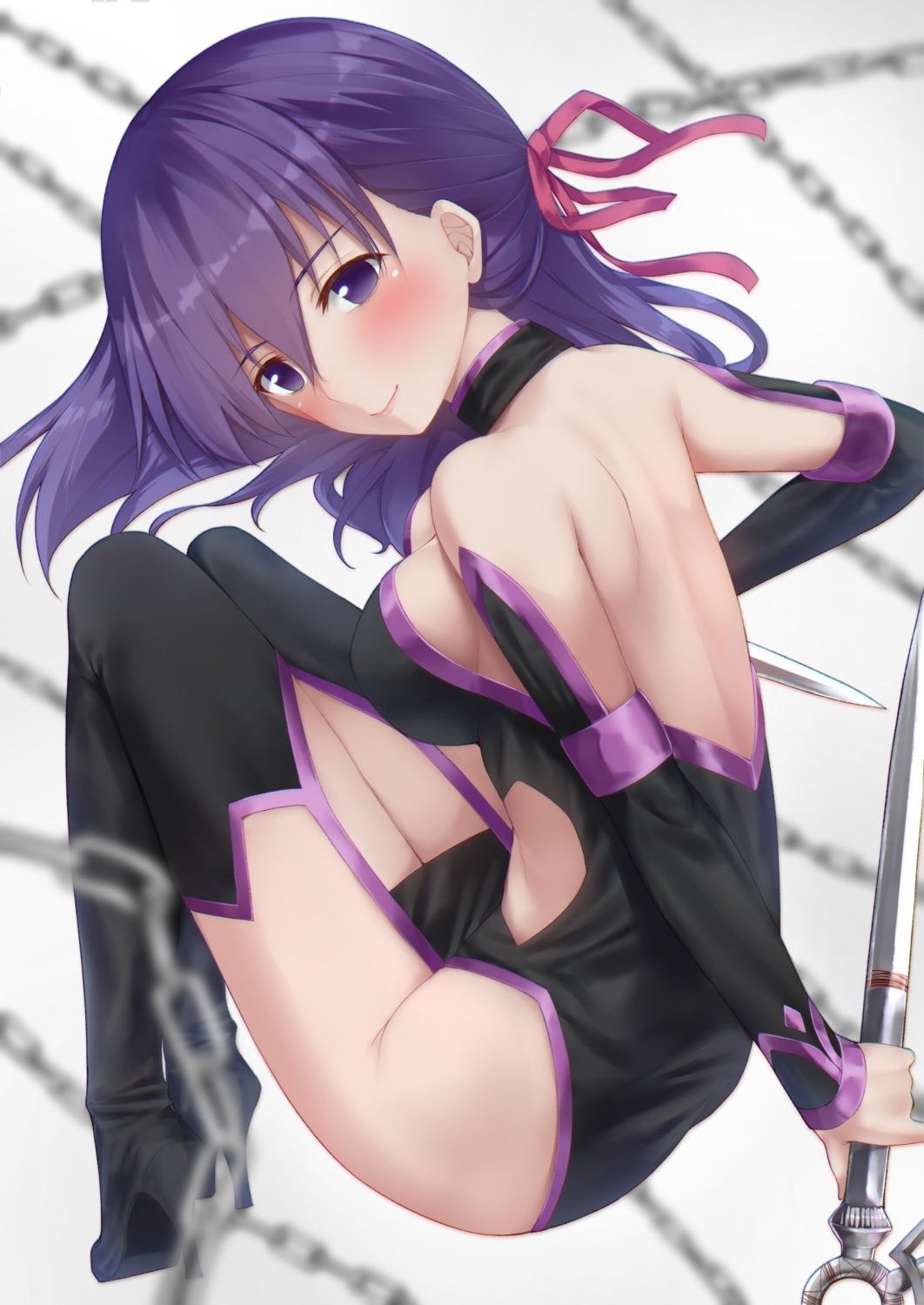 cosplay fate/grand_order fate/stay_night fate/stay_night_heaven's_feel go-1 heels matou_sakura rider stockings thighhighs weapon