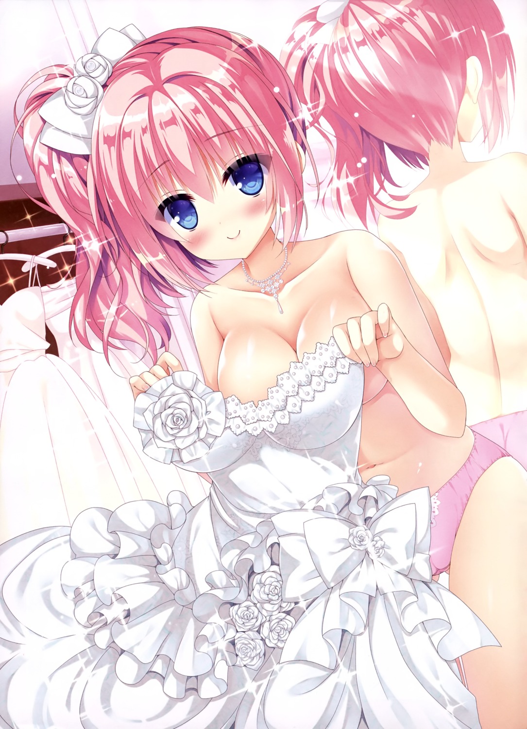 cameltoe dress kizuki_erika pantsu topless wedding_dress