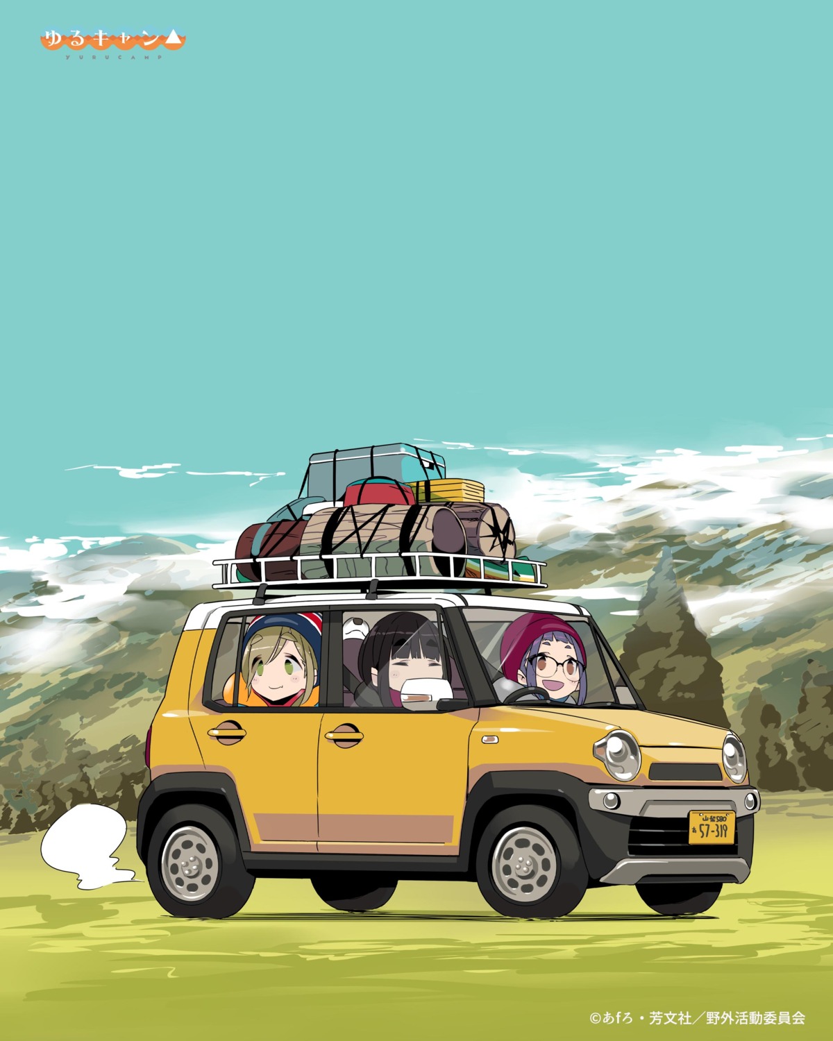 afro chibi inuyama_aoi megane oogaki_chiaki toba_minami yurucamp