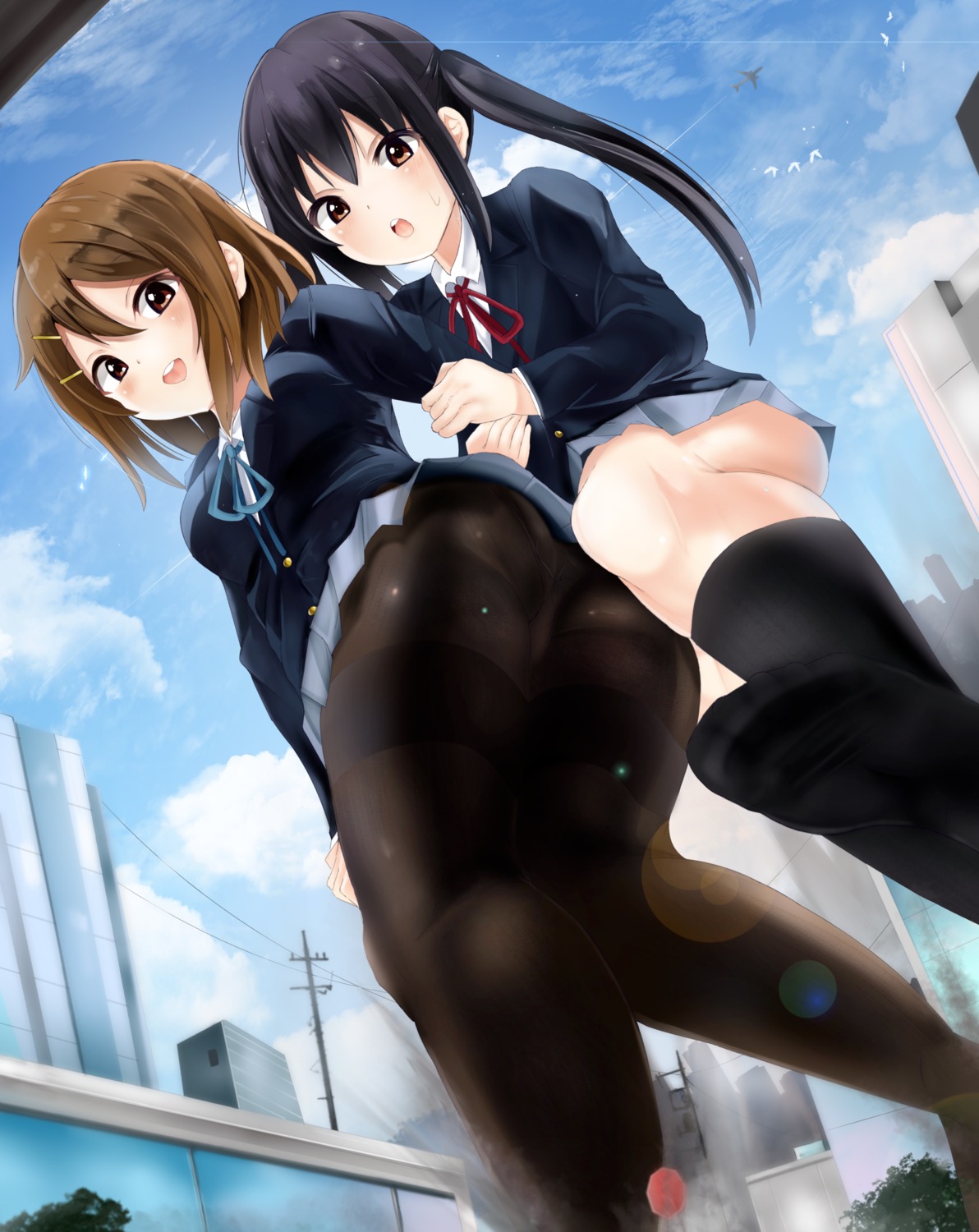 alicemagic ass feet hirasawa_yui k-on! nakano_azusa pantyhose seifuku