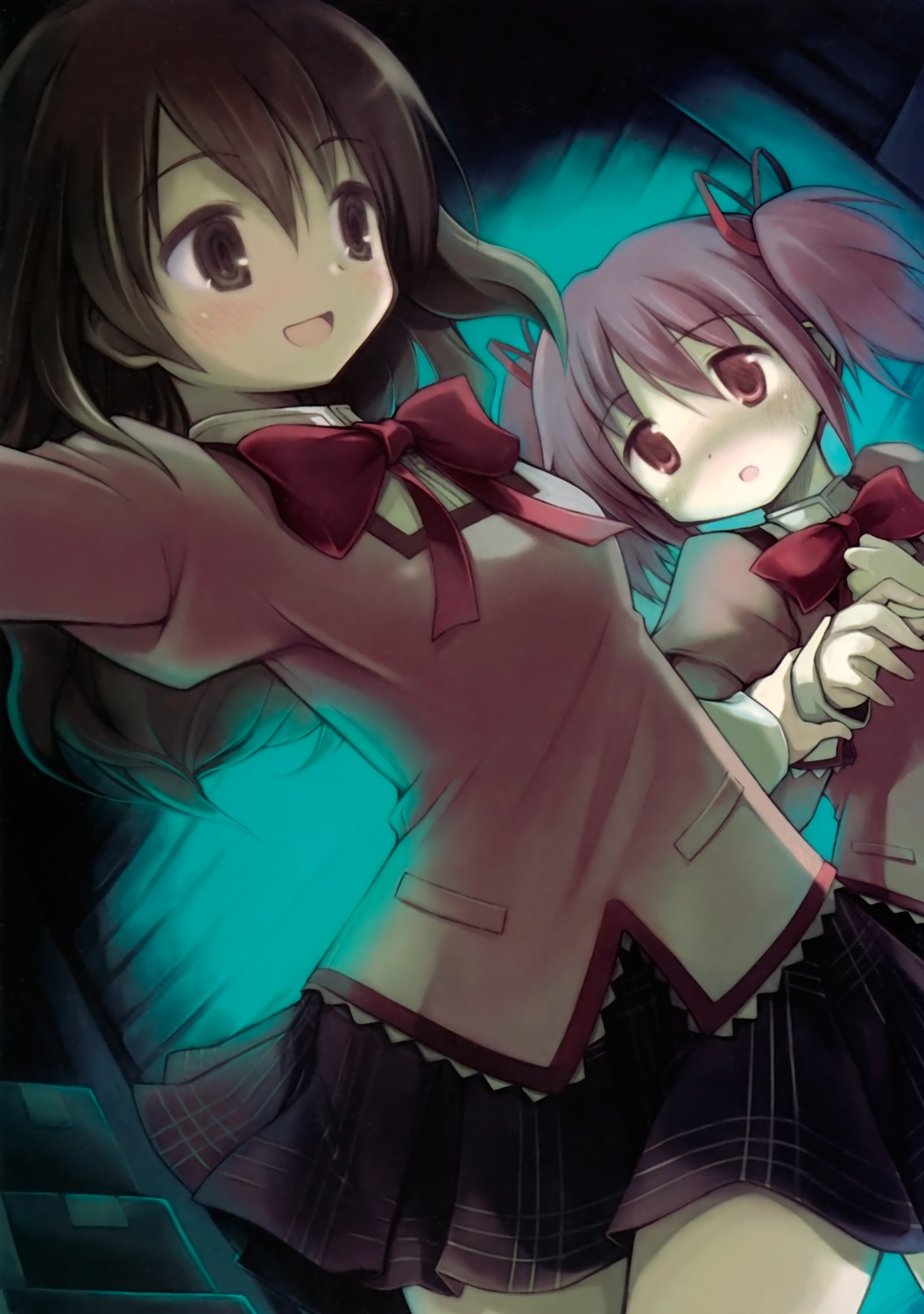 kaname_madoka mahou_shoujo_madoka_magica seifuku shizuki_hitomi torishimo