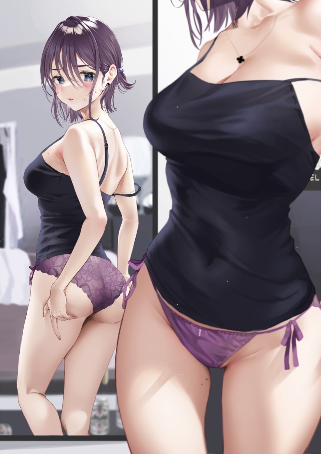 ass mugika no_bra pantsu string_panties