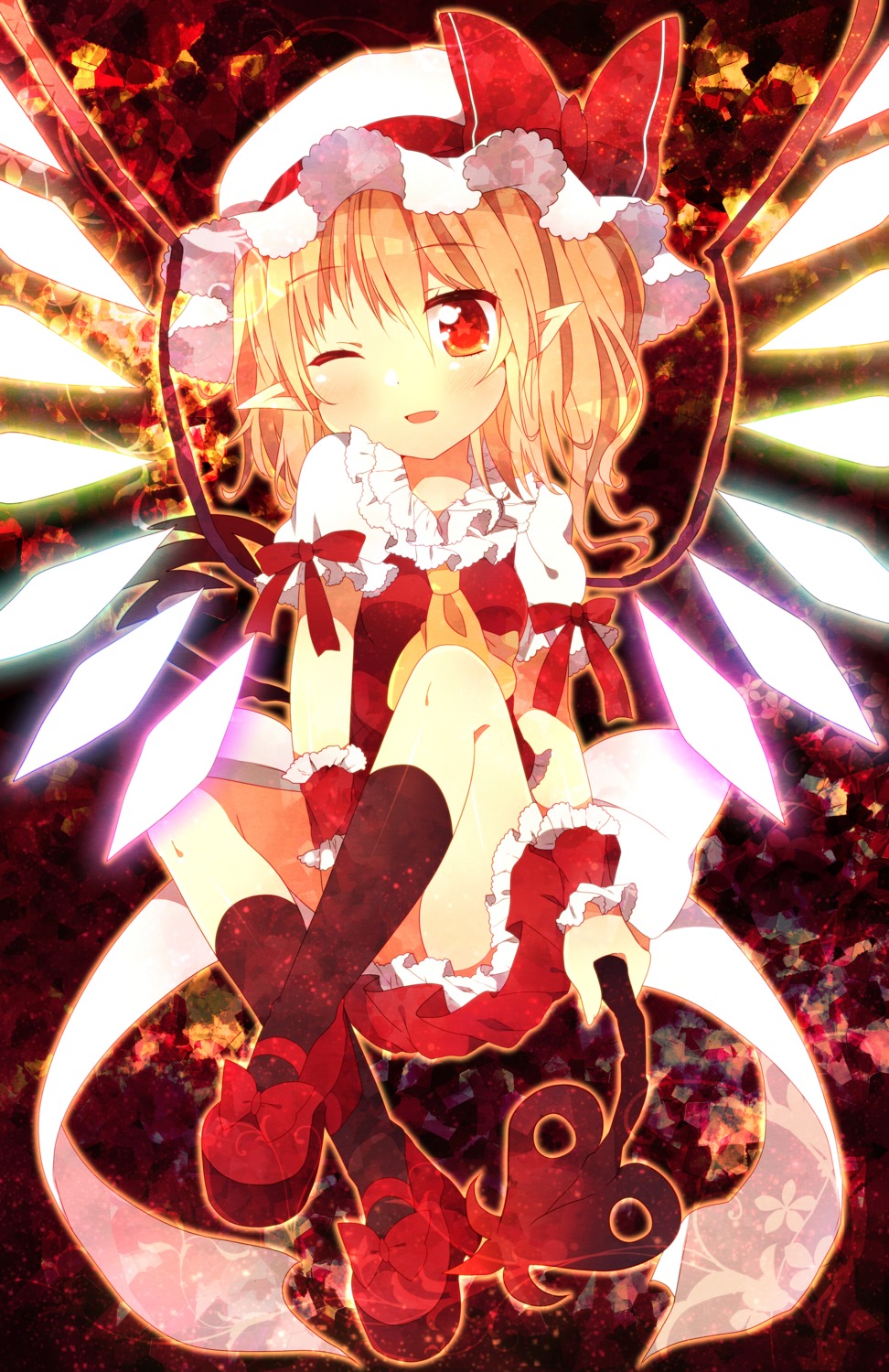 flandre_scarlet pointy_ears ranhana touhou wings