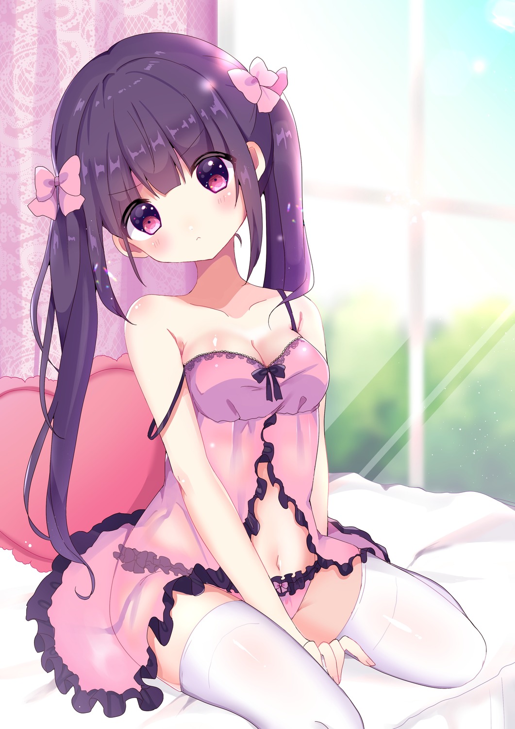 lingerie otoha_momose pantsu see_through thighhighs