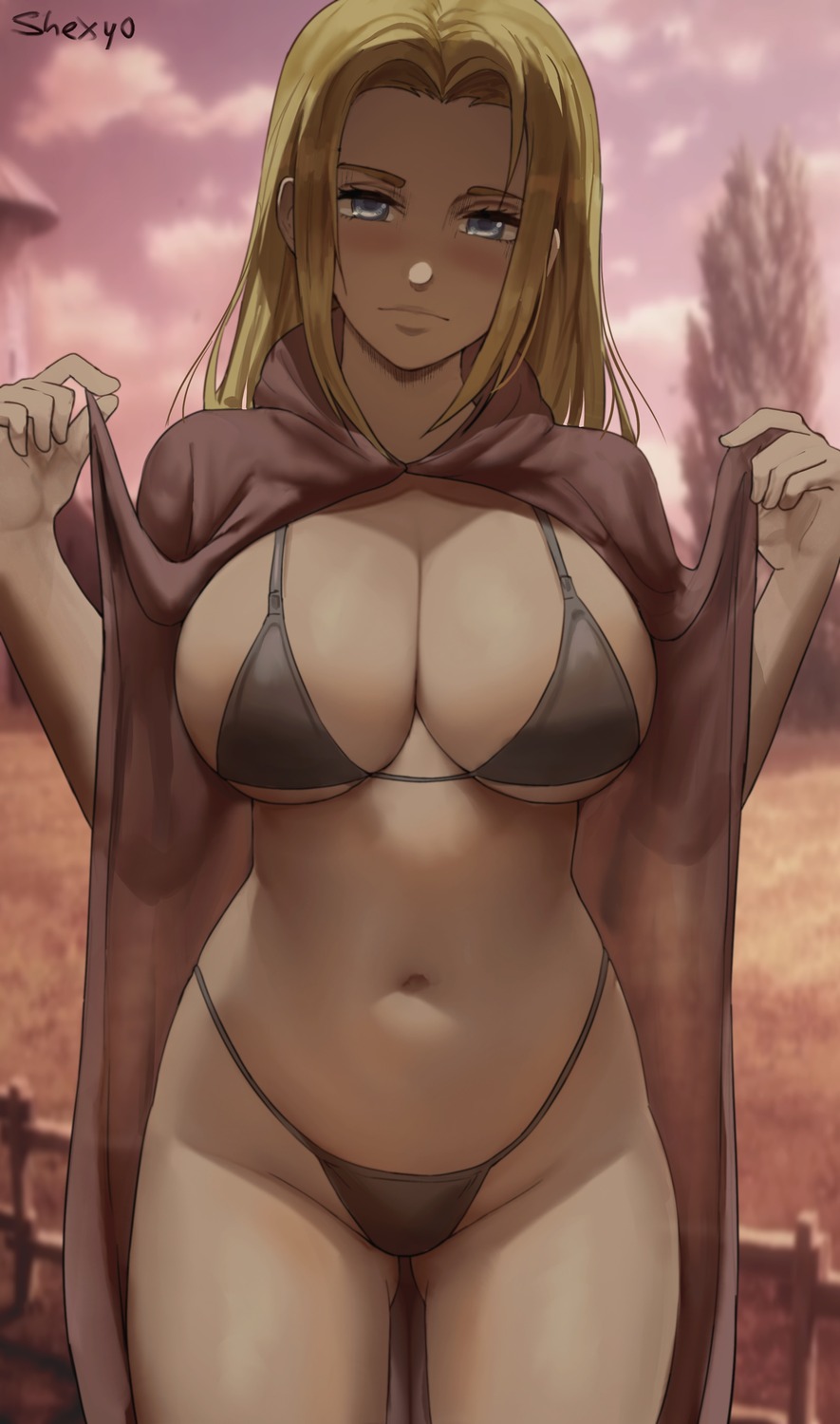 bikini christa_lenz open_shirt robe see_through shexyo shingeki_no_kyojin swimsuits