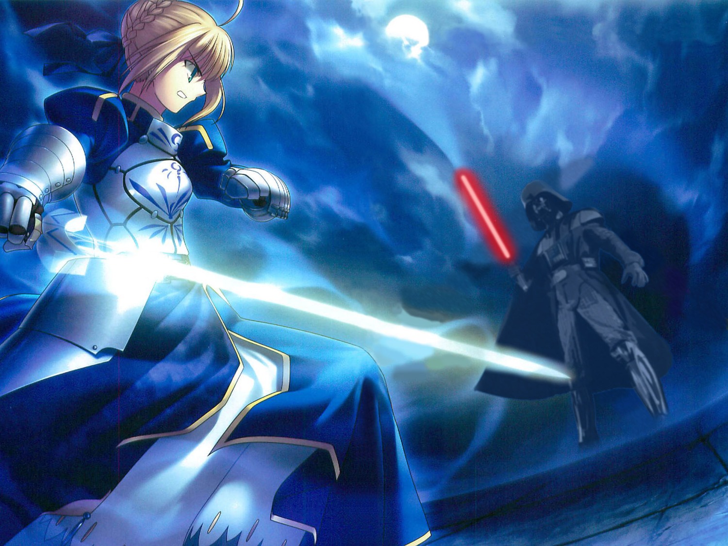 armor crossover darth_vader dress fate/stay_night photoshop saber star_wars sword tagme wallpaper