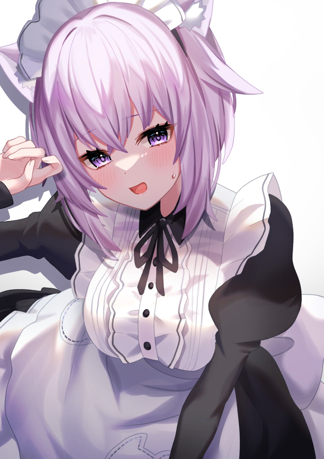 animal_ears hololive hololive_gamers maid nekomata_okayu nekomimi yukisuke_(user_gtmm7833)