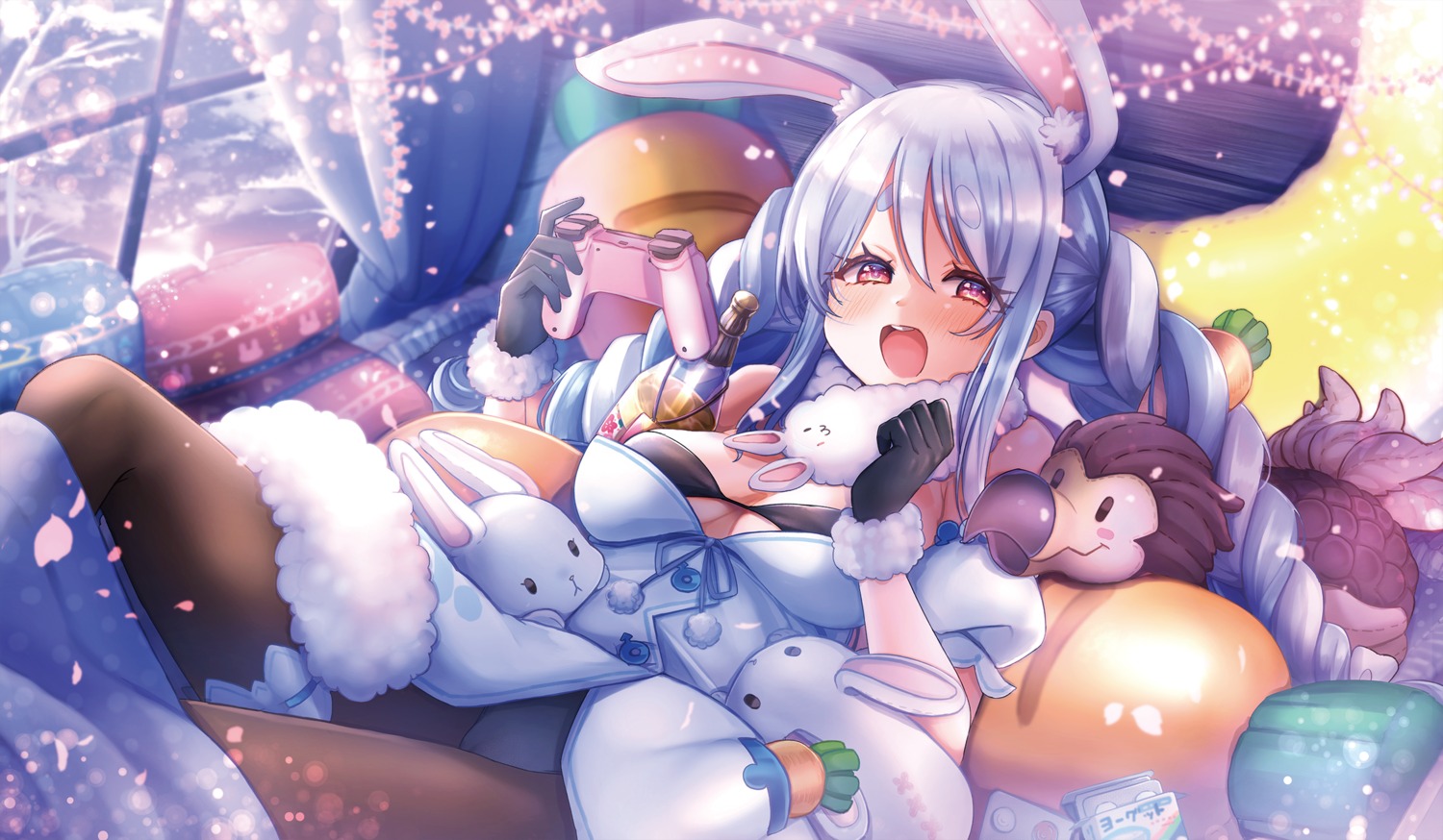 animal_ears bra bunny_ears bunny_girl cameltoe garter hololive kamiya_zuzu pantyhose usada_pekora