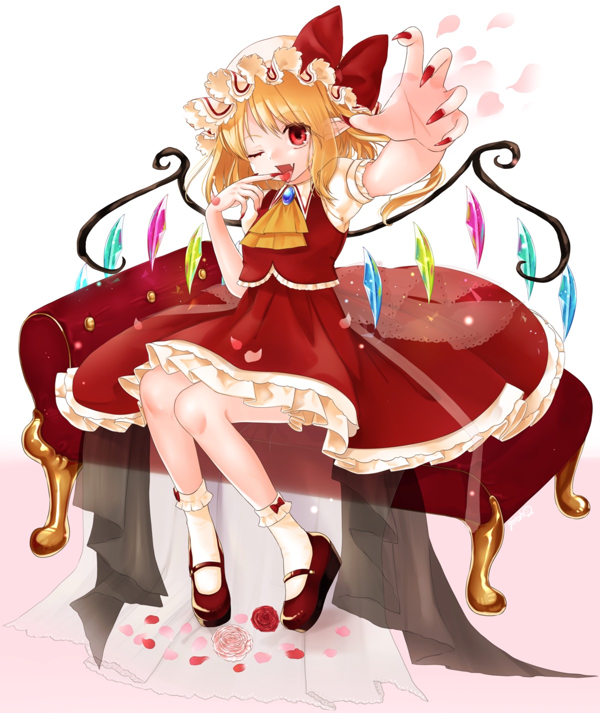 flandre_scarlet gotoh510 pointy_ears touhou wings