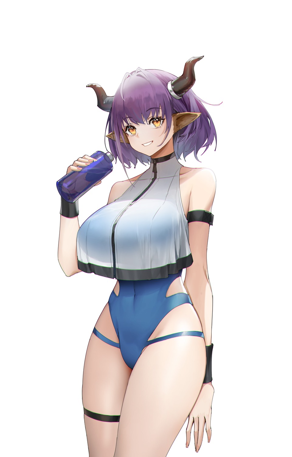 animal_ears arknights garter genera-x horns sideroca_(arknights) swimsuits