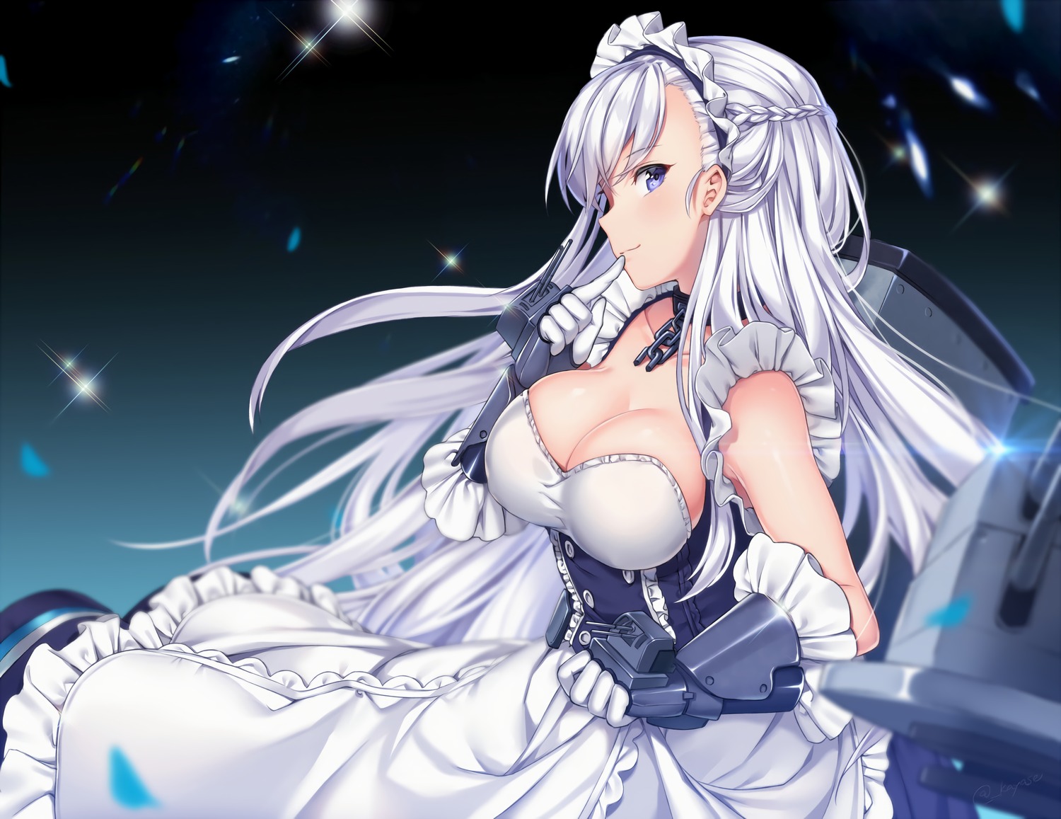 azur_lane belfast_(azur_lane) cleavage kayase maid