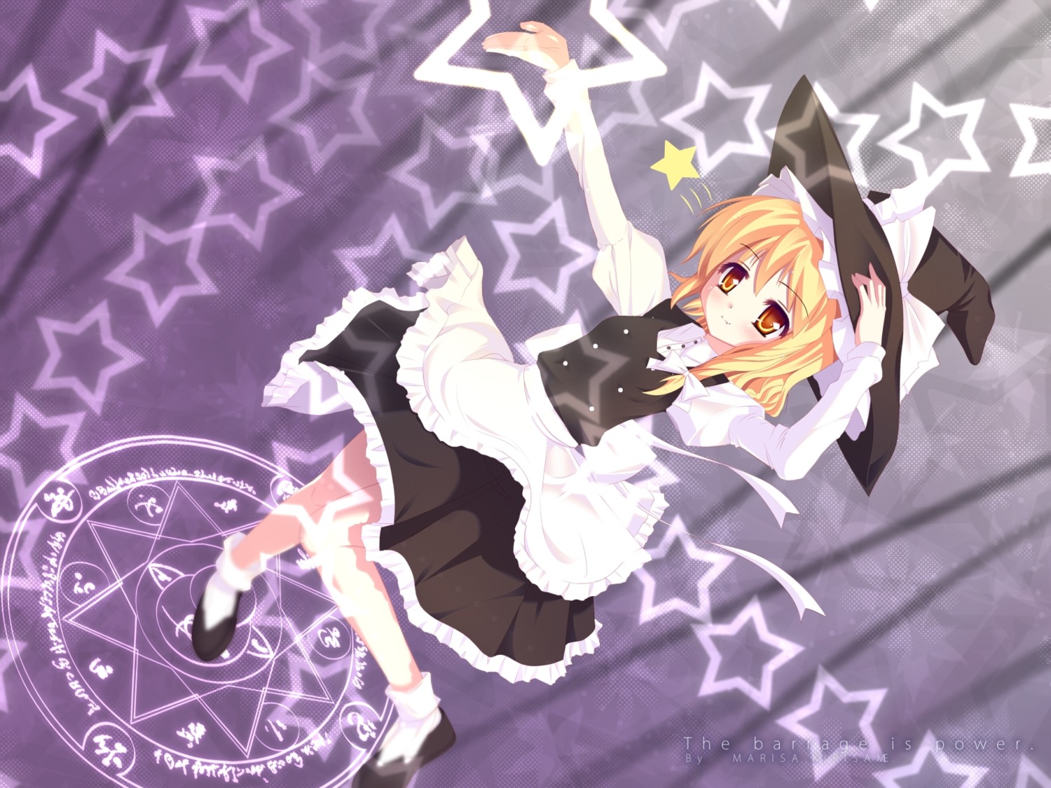 kirisame_marisa natsumiya_yuzu touhou wallpaper