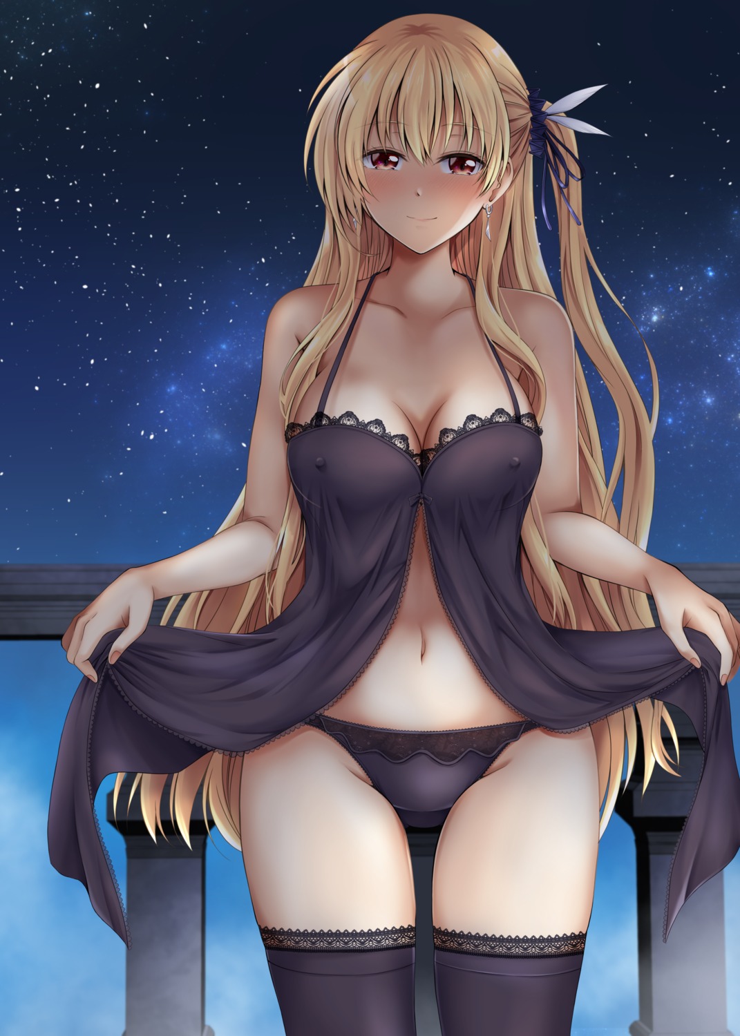 alisa_reinford eiyuu_densetsu eiyuu_densetsu:_sen_no_kiseki erect_nipples kagura_yuuto lingerie pantsu skirt_lift thighhighs