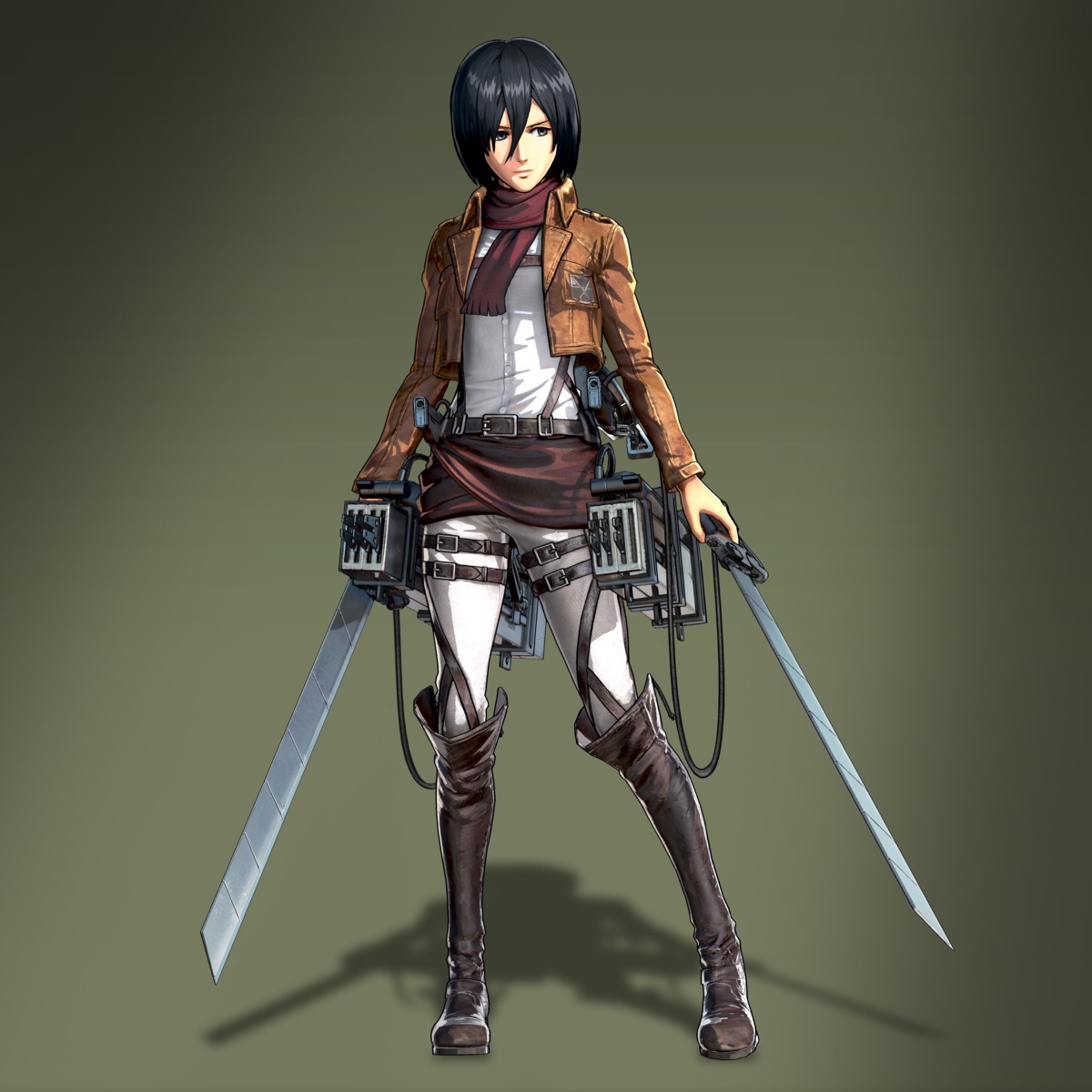 mikasa_ackerman shingeki_no_kyojin sword uniform