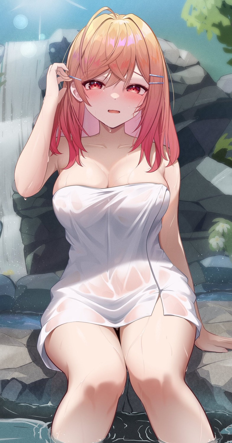 akuame_(ring3922) hololive hololive_dev_is ichijou_ririka see_through towel wet