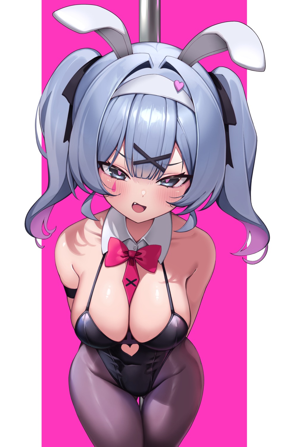 animal_ears bunny_ears bunny_girl hatsune_miku kaptivate no_bra pantyhose rabbit_hole_(vocaloid) tattoo vocaloid