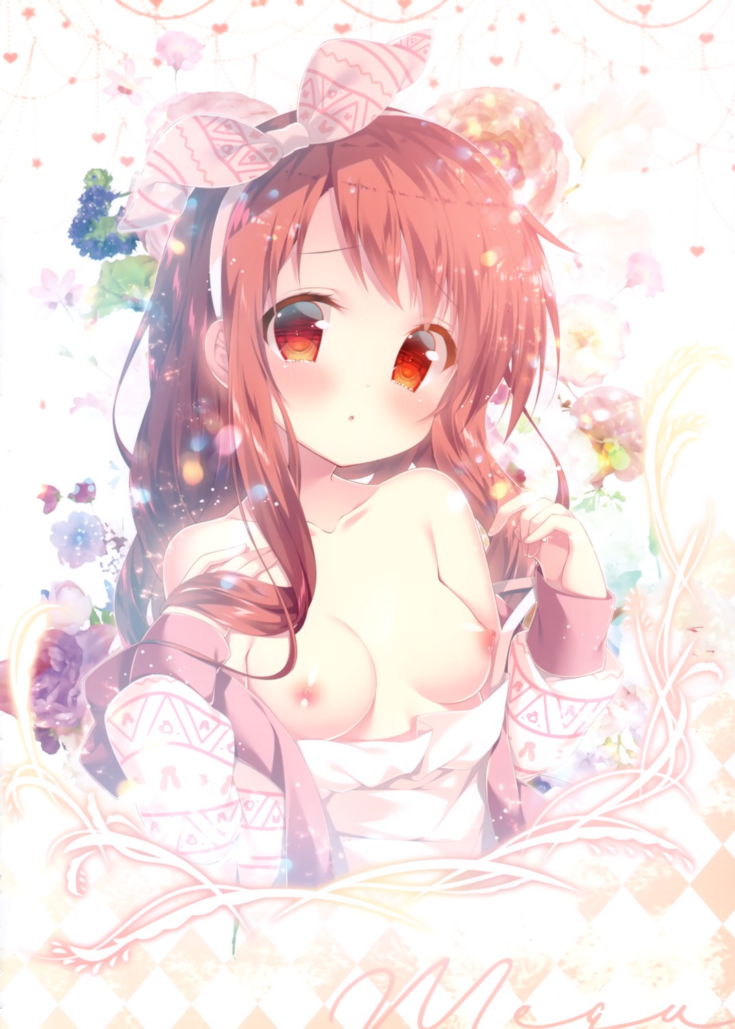 breasts gochuumon_wa_usagi_desu_ka? hachimitsu_shoujo mitsumomo_mamu natsu_megumi nipples no_bra open_shirt