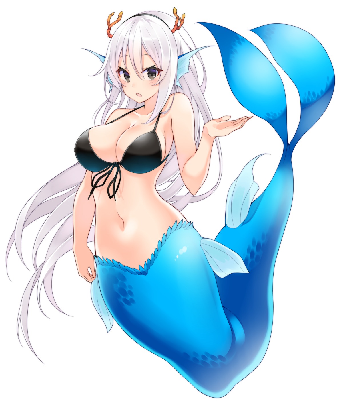 bikini_top cleavage matsunoki mermaid monster_girl swimsuits tail