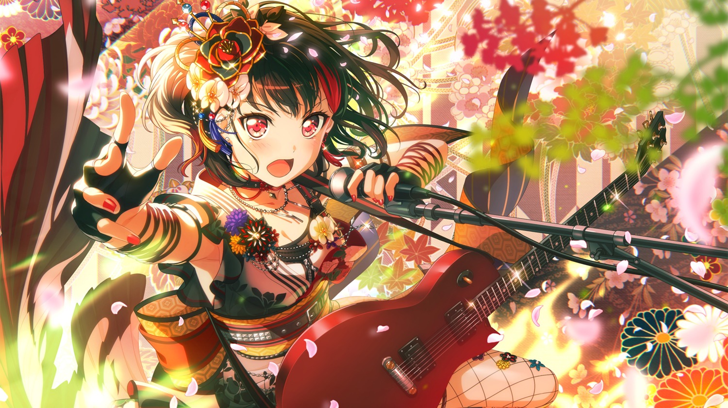 bang_dream! fishnets guitar mitake_ran tagme