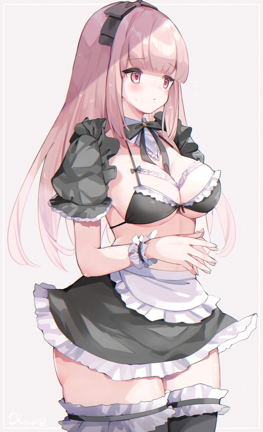 bra koyubita_beru maid skirt_lift thighhighs