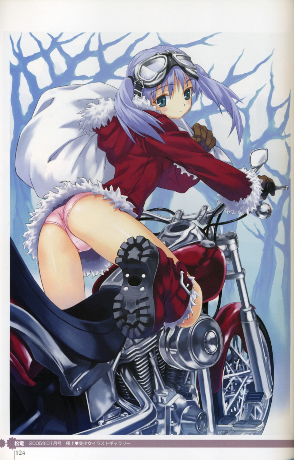 ass binding_discoloration christmas matsuryuu pantsu