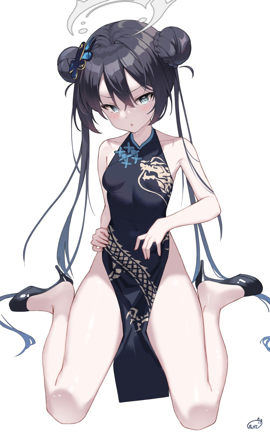 blue_archive chinadress halo heels loli nopan pu_ht ryuuge_kisaki