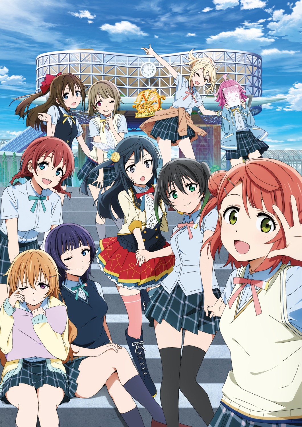 inou shin love live! nijigasaki high school idol club asaka karin emma  verde konoe kanata miyashita ai nakasu kasumi ousaka shizuku takasaki yuu  tennouji rina uehara ayumu yuuki setsuna seifuku skirt lift