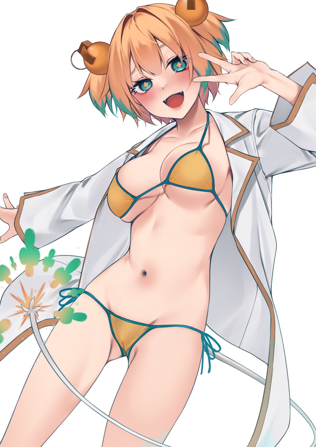 bikini bomber_girl cameltoe open_shirt pine_(bombergirl) rerrere swimsuits