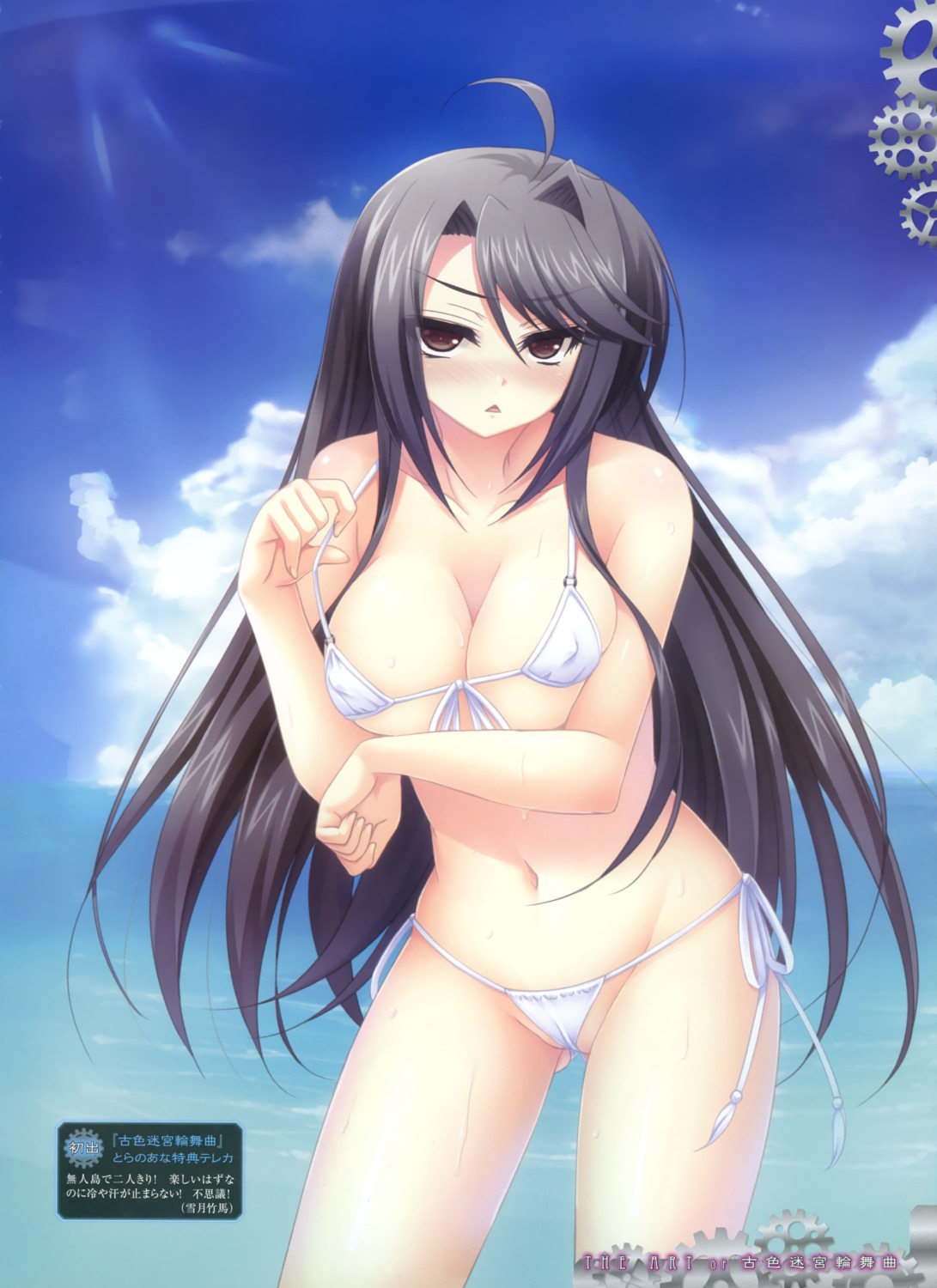 bikini breast_hold cleavage erect_nipples furuiro_meikyuu_rondo himeno_mitsuki swimsuits yukizuki_chikuba