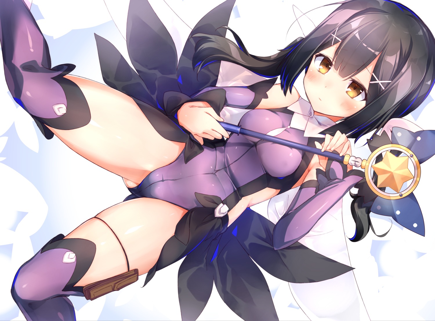 fate/kaleid_liner_prisma_illya fate/stay_night leotard magical_sapphire miyu_edelfelt sakurayume_kome thighhighs weapon