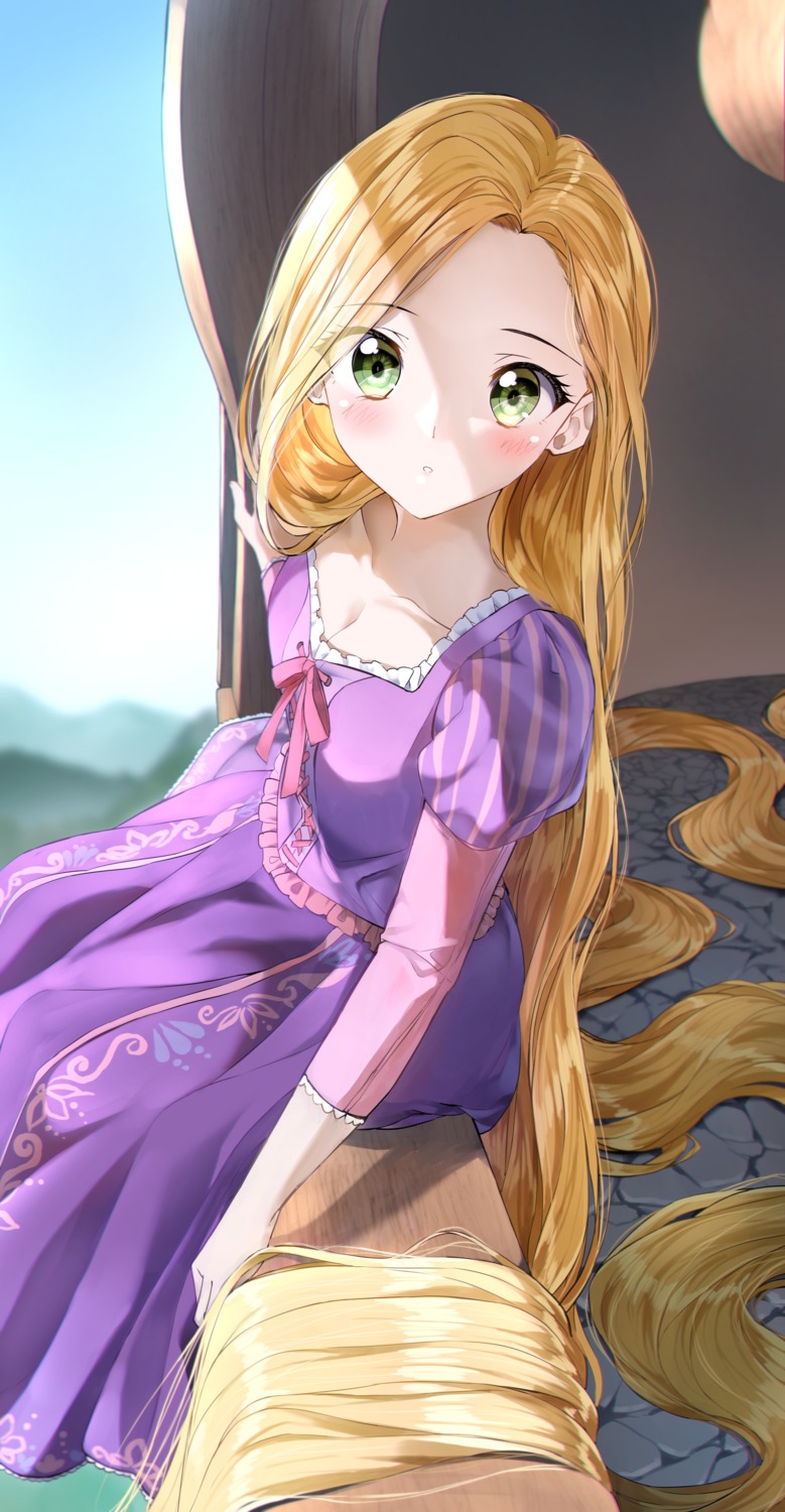 cleavage dress pentagon_(railgun_ky1206) rapunzel tangled