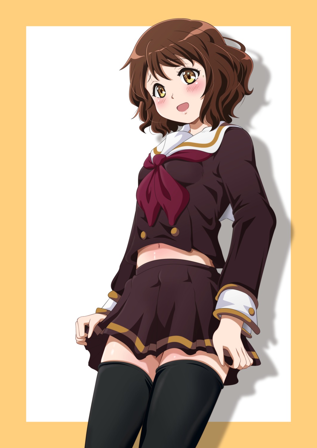 hibike!_euphonium kurumiyasan_ns oumae_kumiko seifuku skirt_lift thighhighs