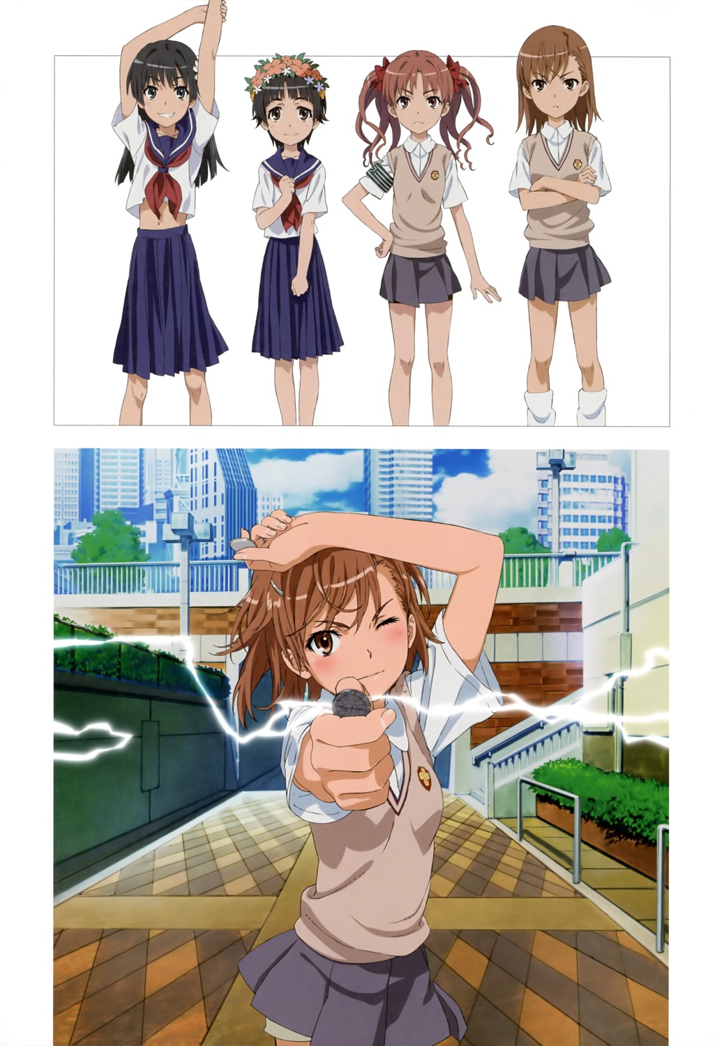 misaka_mikoto saten_ruiko seifuku shirai_kuroko toaru_kagaku_no_railgun toaru_majutsu_no_index uiharu_kazari