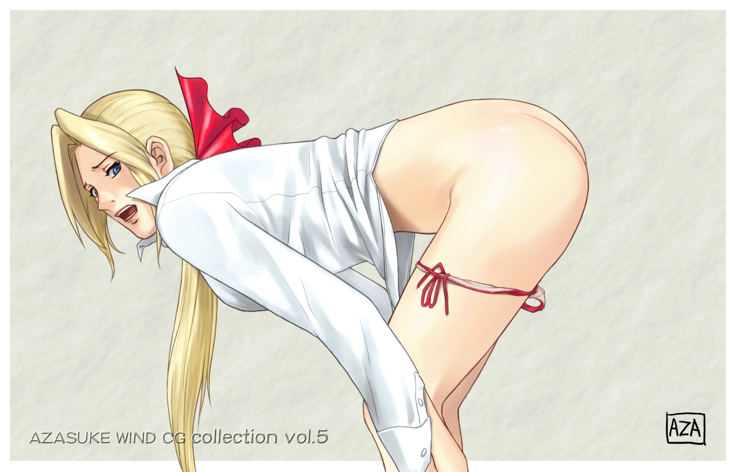 ass azasuke azasuke_wind dead_or_alive dress_shirt helena_douglas pantsu panty_pull string_panties