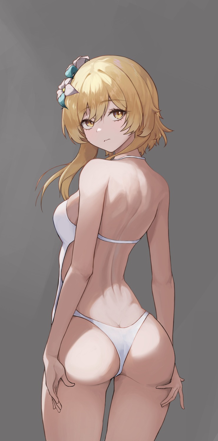 ass genshin_impact lumine soriham swimsuits transparent_png