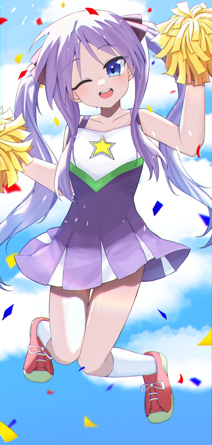 cheerleader hiiragi_kagami lucky_star skirt_lift yaki_tai