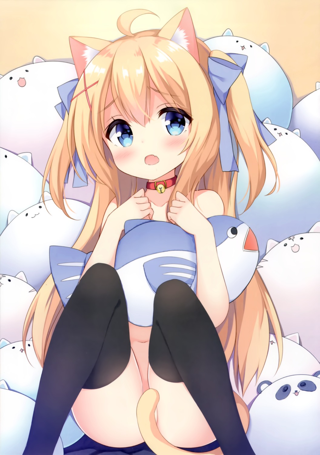 animal_ears garlicgirls mimura_zaja naked nekomimi tail thighhighs