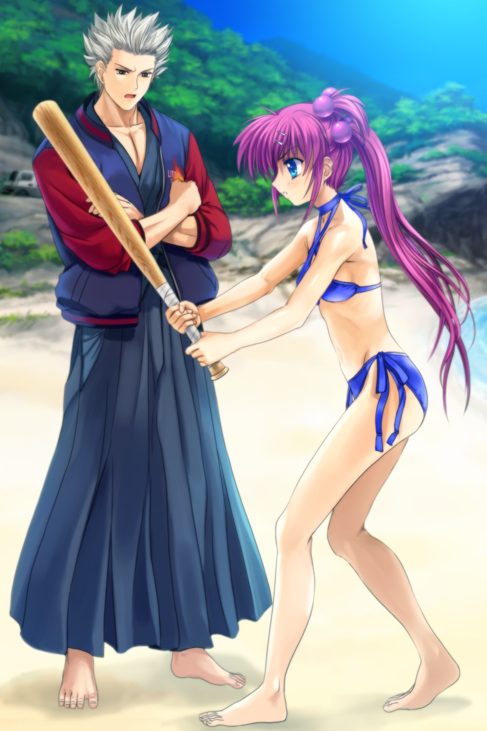 bikini little_busters! miyazawa_kengo moonknives saigusa_haruka swimsuits