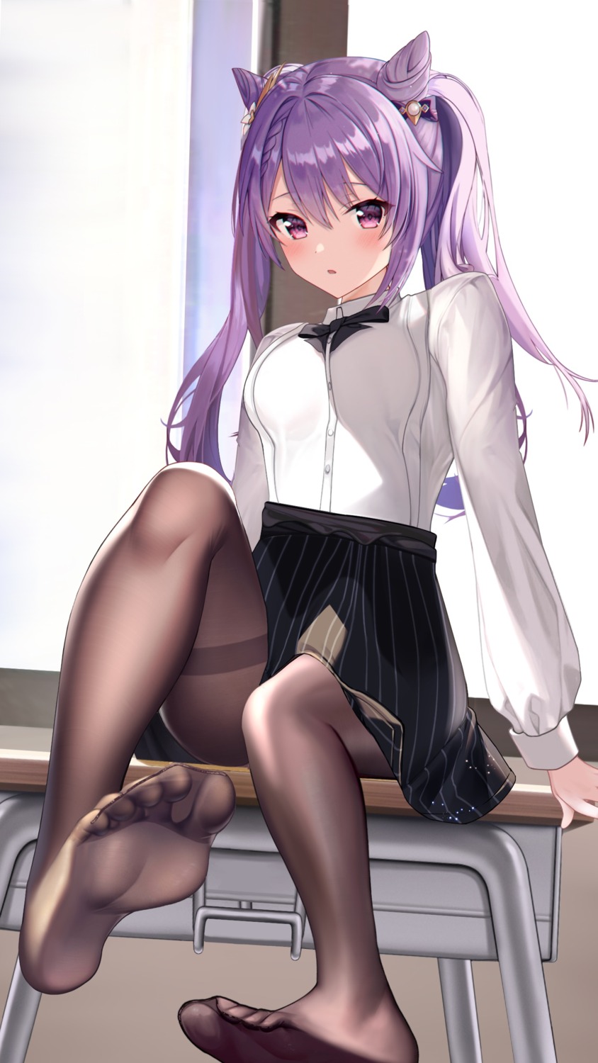 feet genshin_impact keqing niduannowu pantyhose seifuku