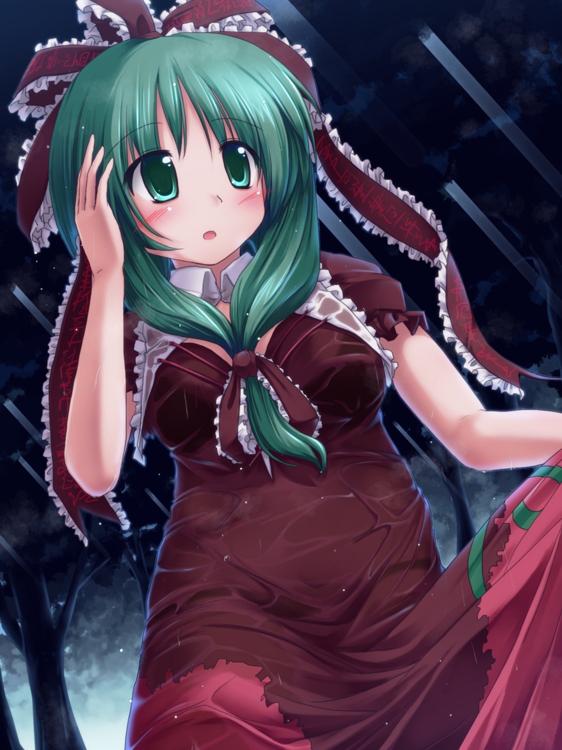 dress kagiyama_hina lzh touhou wet_clothes