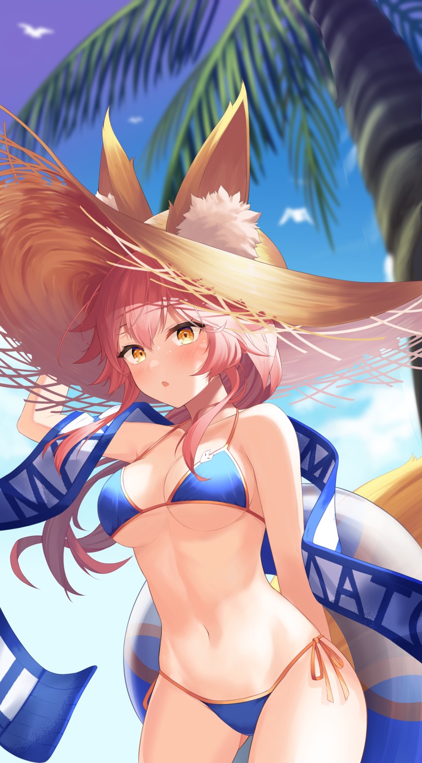 animal_ears bikini fate/extra fate/stay_night kitsune saio425 swimsuits tail tamamo_no_mae