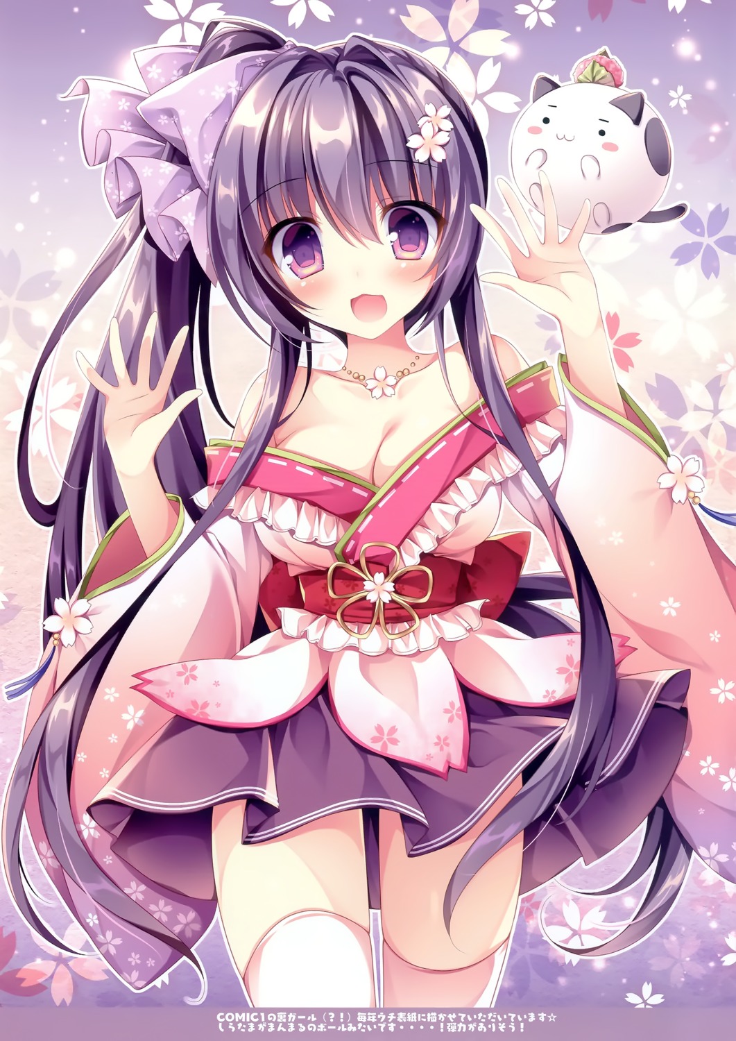 cleavage japanese_clothes matsurija nanaroba_hana thighhighs