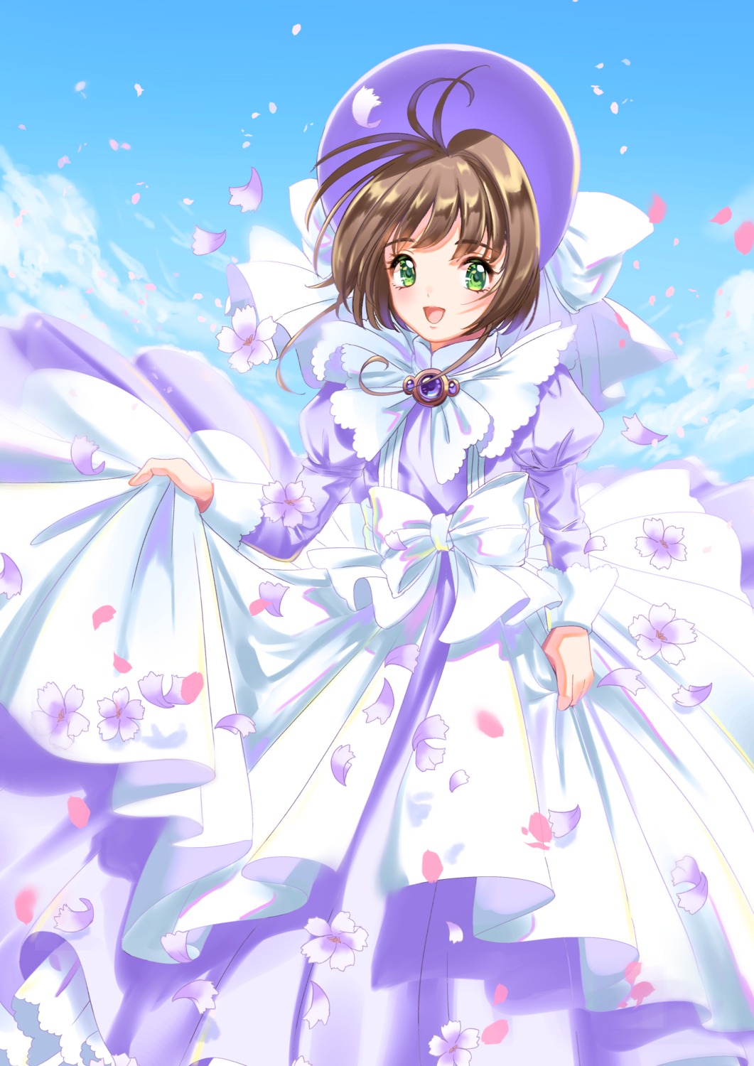 card_captor_sakura dress kinomoto_sakura kisumi_rei skirt_lift