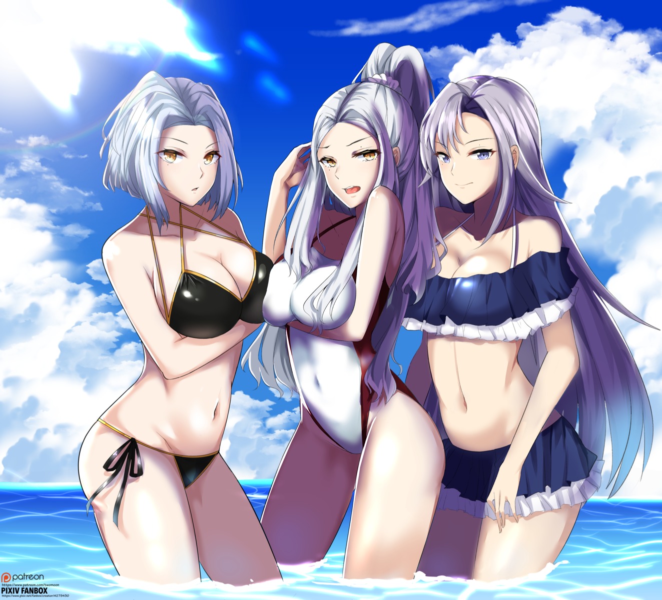 bikini cleavage epic7 kise_(epic7) sigret swimsuits twomoon wet