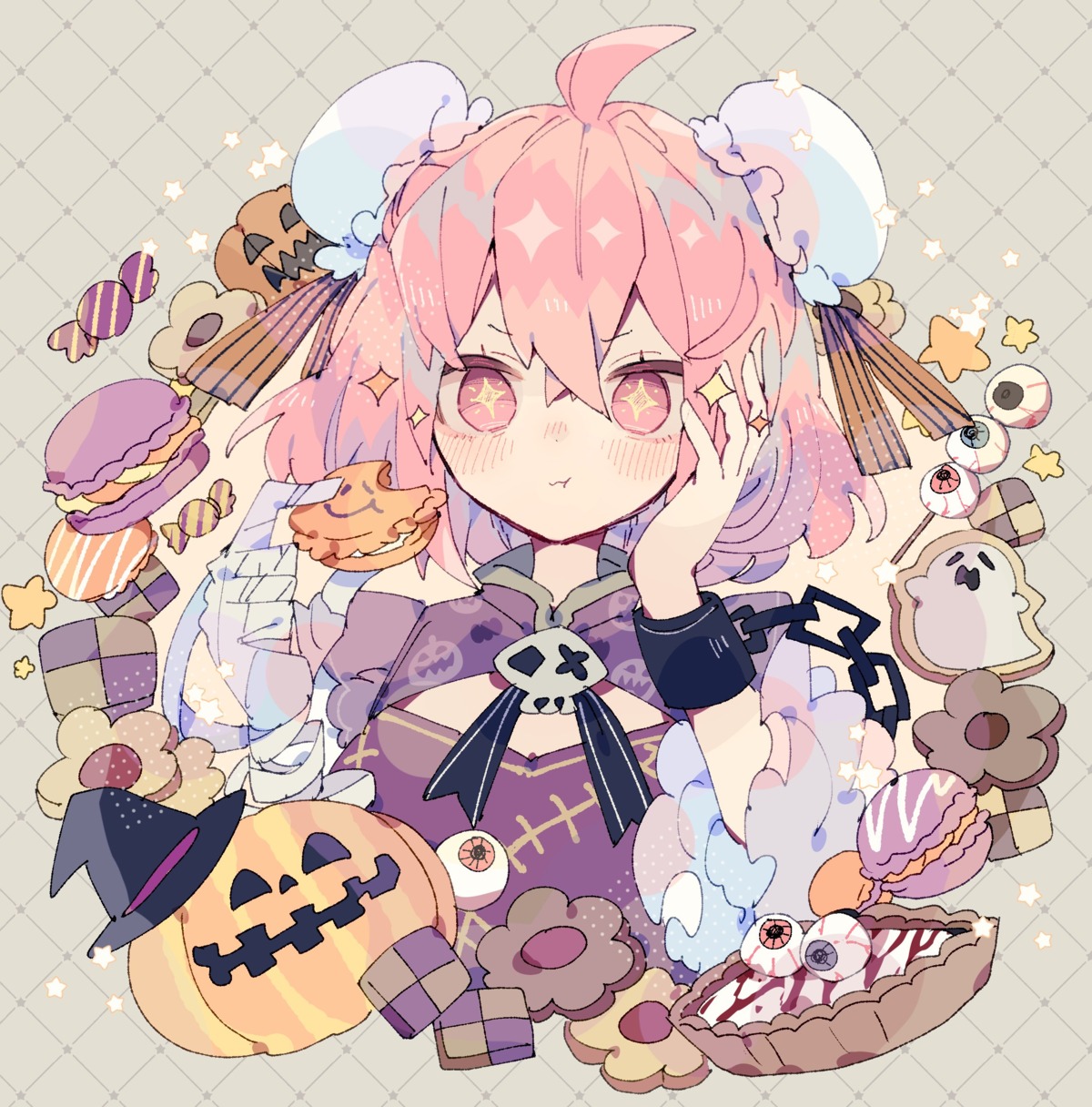 asian_clothes bandages halloween ibaraki_kasen nikorashika touhou