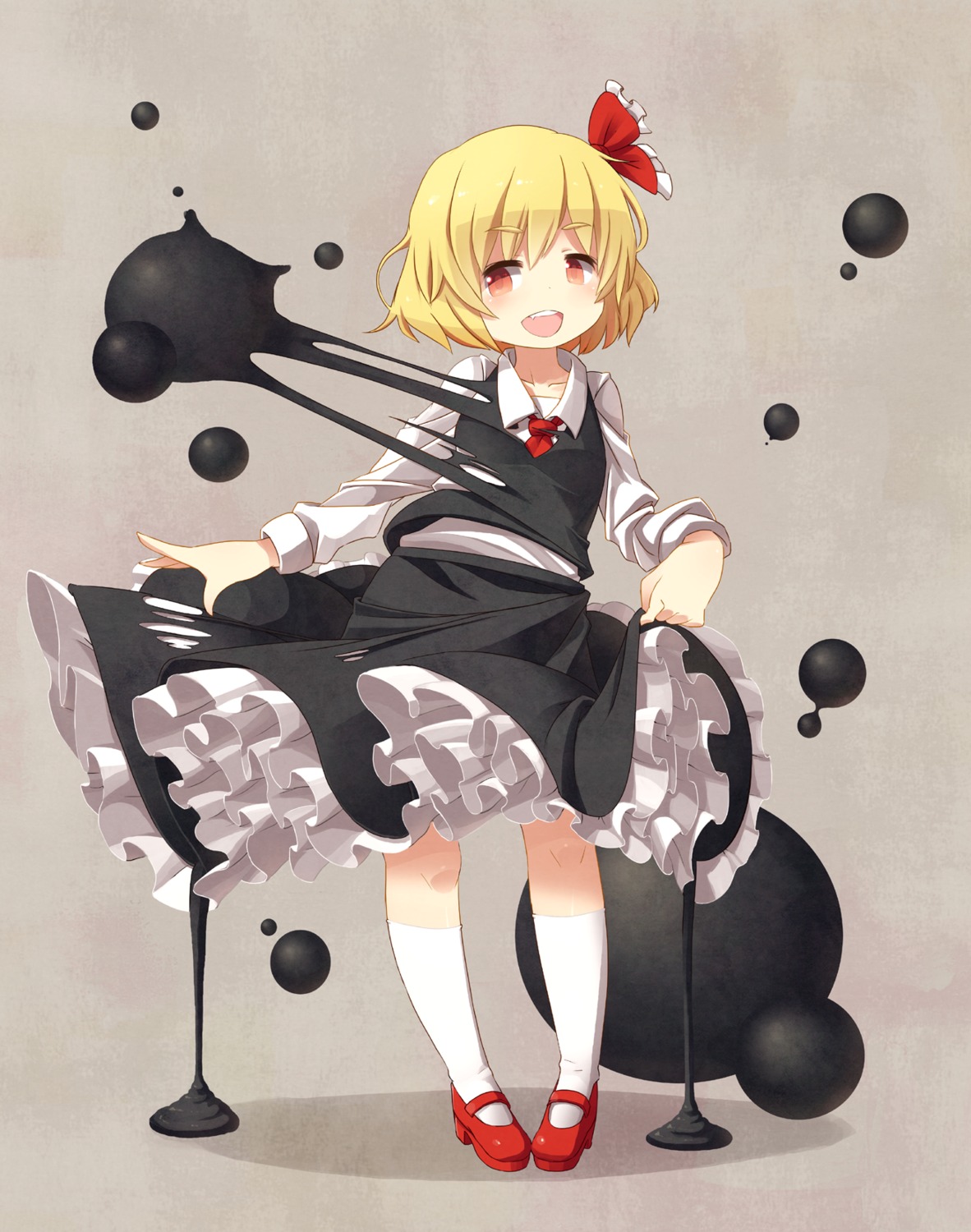blueberry_(5959) heels rumia skirt_lift torn_clothes touhou