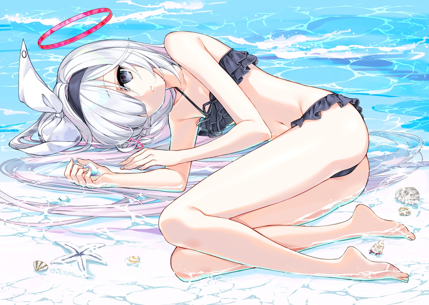 arona_(blue_archive) bikini blue_archive halo juna loli plana_(blue_archive) swimsuits thong wet