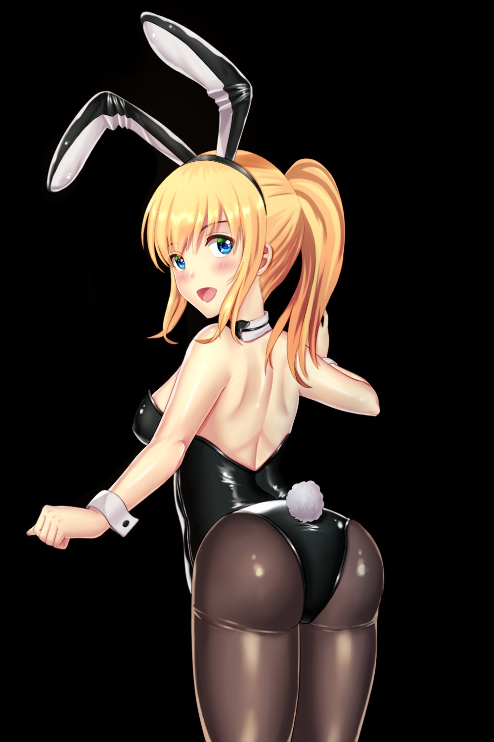 animal_ears ass bunny_ears bunny_girl crow_(glhtca) fate/stay_night no_bra nopan pantyhose saber tail