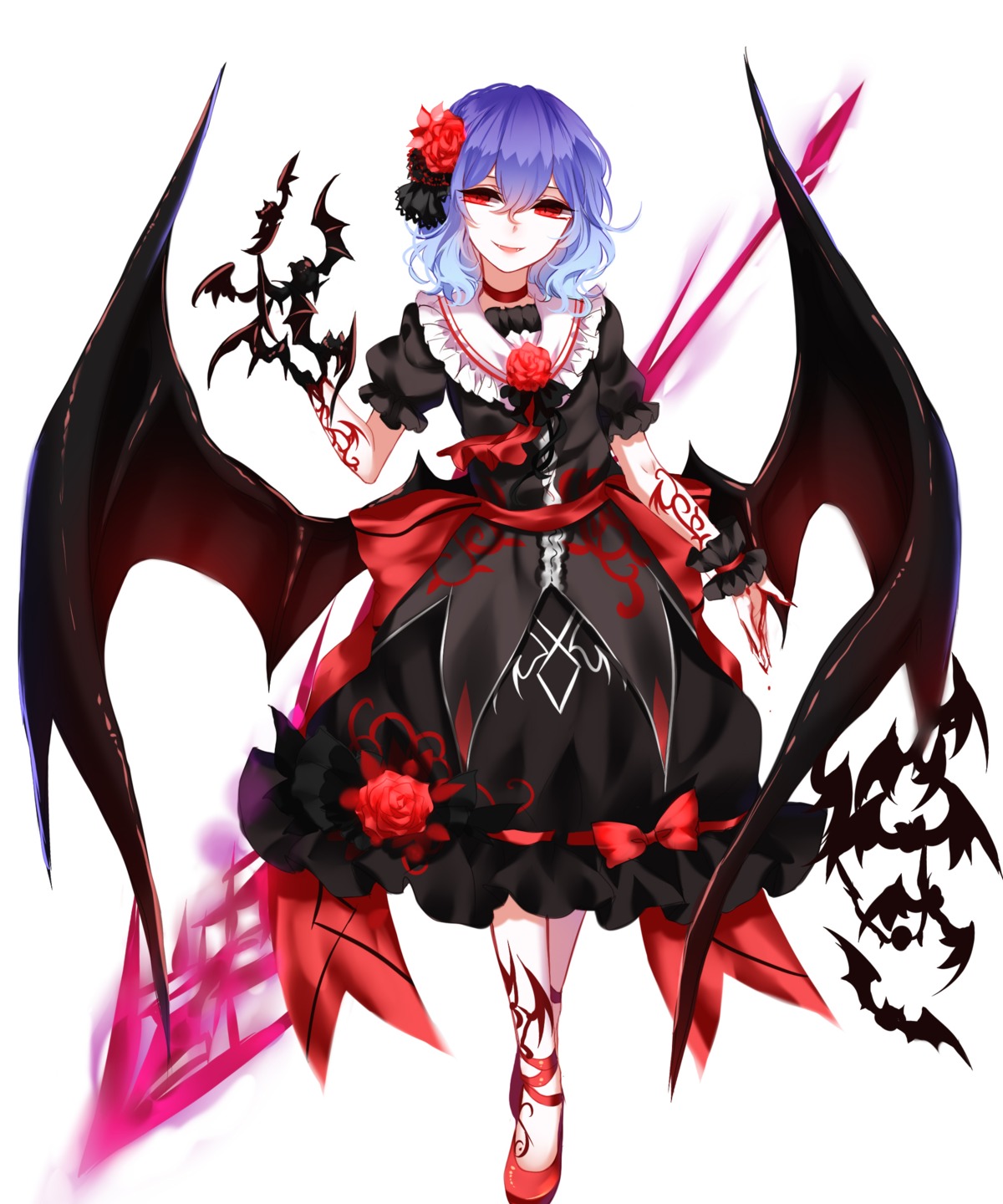 blood remilia_scarlet sheya tattoo touhou wings